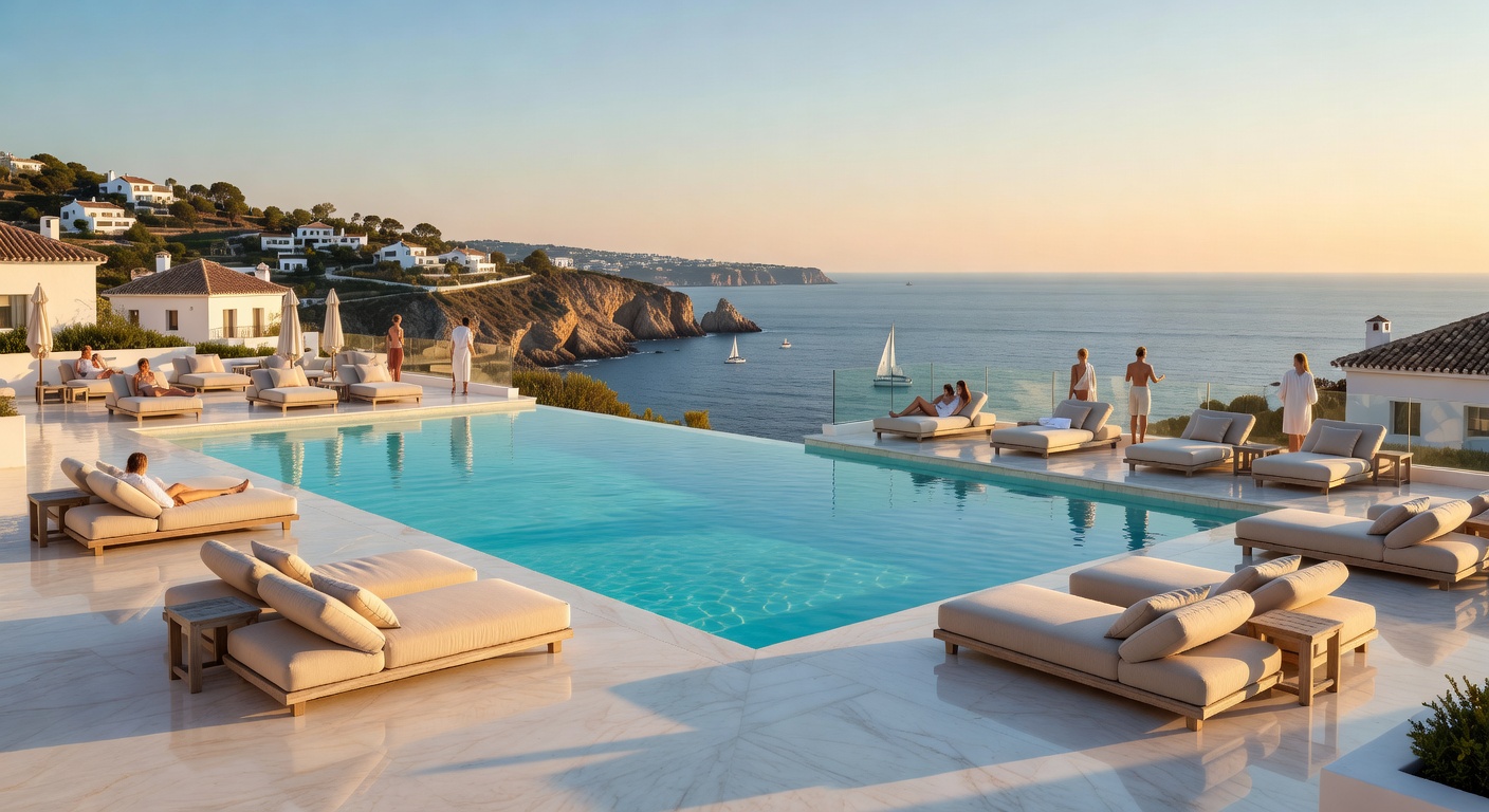 Casino Marbella Resort luxury rooftop pool with Mediterranean view