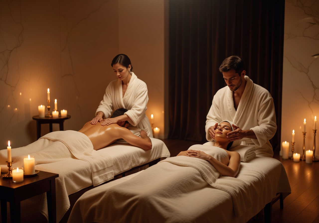 Couples spa private candle treatment