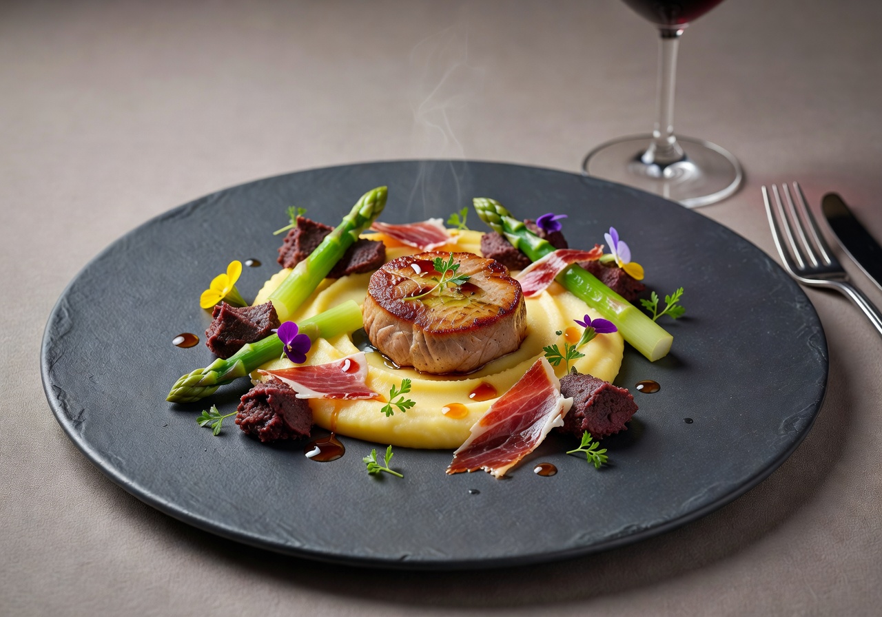 Fine Spanish dining gourmet plate