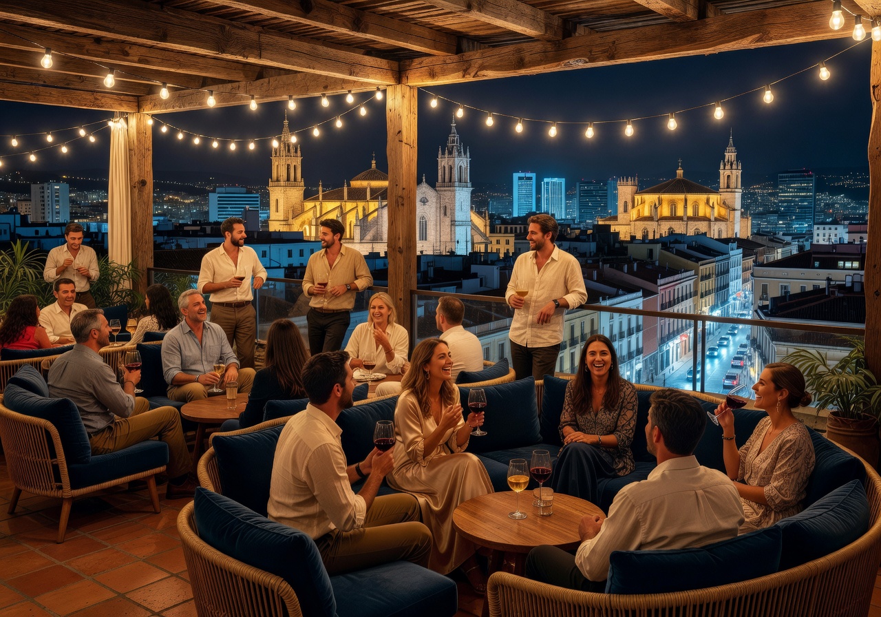 Rooftop lounge Spanish nightlife